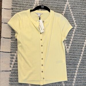 Banana Republic Women's Soft Yellow Button-Down Top
